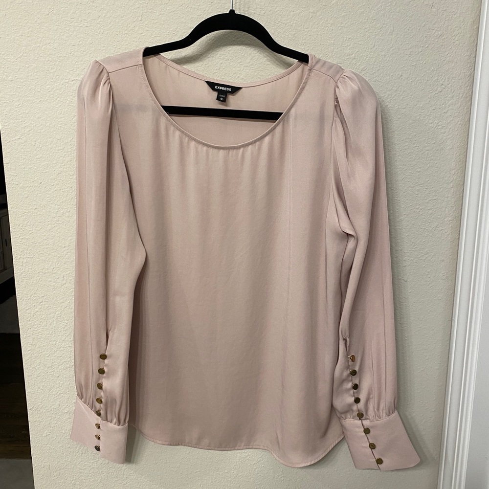Express long sleeve blouse with button sleeve details M